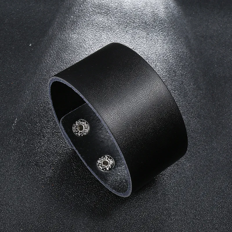 ZORCVENS Punk Vintage Black Brown Real Genuine Cow Leather Bracelet Bangle Men Women Jewelry leather bracelet