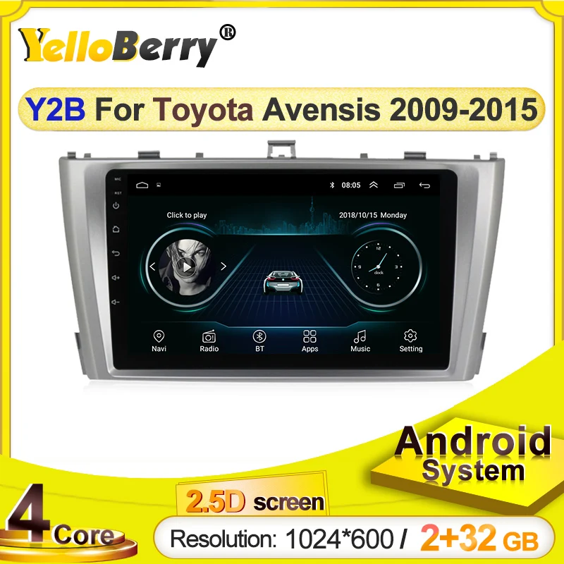 Четырехъядерный автомобильный DVD-плеер для Toyota Avensis 2009 2010 2011 2012 2013 2015