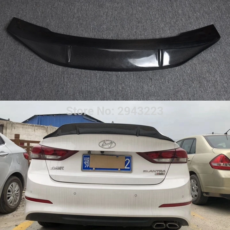 Для hyundai Elantra/avante спойлер автомобильные аксессуары из настоящего углеродного волокна задний багажник спойлер крыло украшение