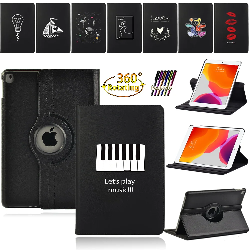

360 Degrees Rotating PU Leather Tablet Case for Apple Ipad Mini 4/5/ipad 2/3/4/IPad 5/6/7/8th Shockproof Protective Shell