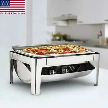 

Chafing Dish 9 L/9.5 Quart Stainless Steel Rectangular Chafer Full Size Buffet