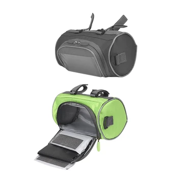 

2Pcs Outdoor Bicycle Handlebar Bag 5L Road Bike Front Tube Handlebar Bag - Black & Green