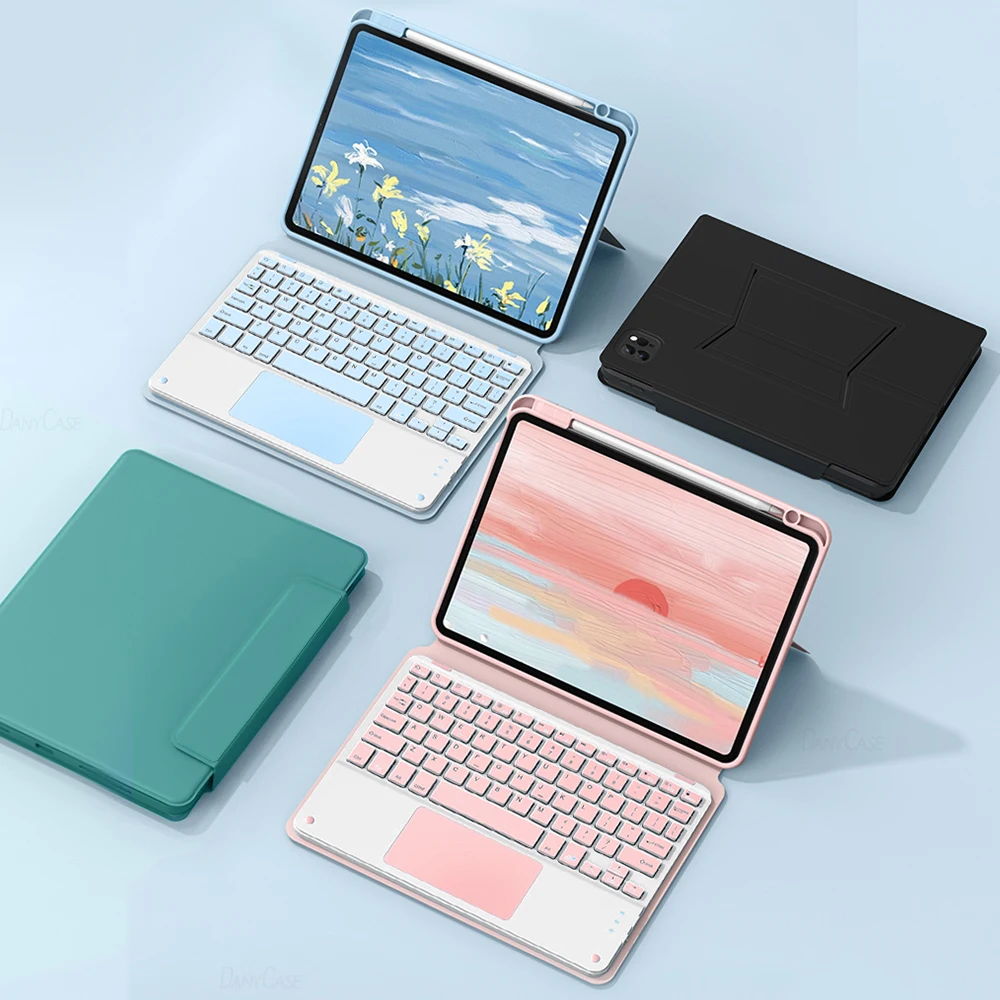 Capa de Teclado Magnético para Ipad Capa Magneticamente Destacável Capa com Mouse Ipad Air 10.9 10th Mini Pro 11 10.2 9th - Imagem 5