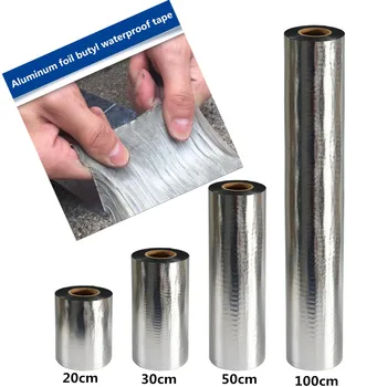 

Aluminum Foil Butyl Rubber Tape Self Adhesive High temperature resistance Waterproof for Roof Pipe Repair Stop Leak Sticker