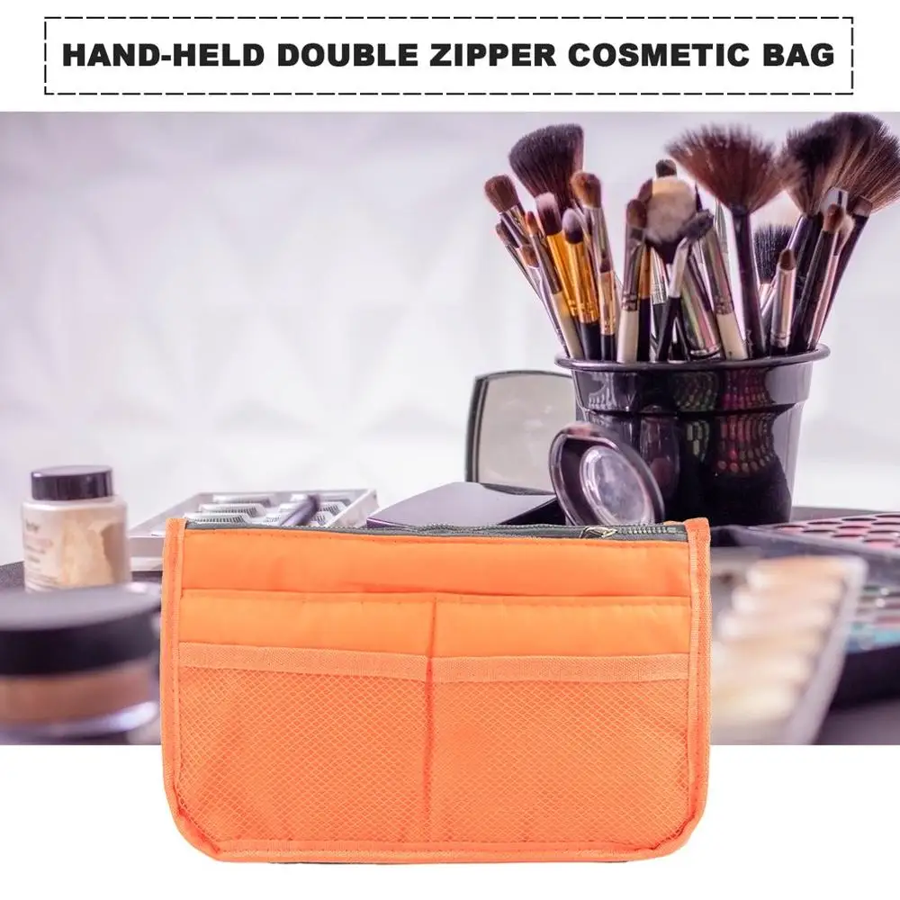 Korean Simple Portable Double Zipper Cosmetic Bag Multi-Function Toiletries Storage Bag Finishing Storage Bag