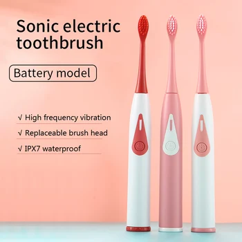 

New Electric Toothbrush Acoustic Soft Bristles Adult Automatic Toothbrush IPX7 Waterproof Battery Power Dental Care Clean 5 mode