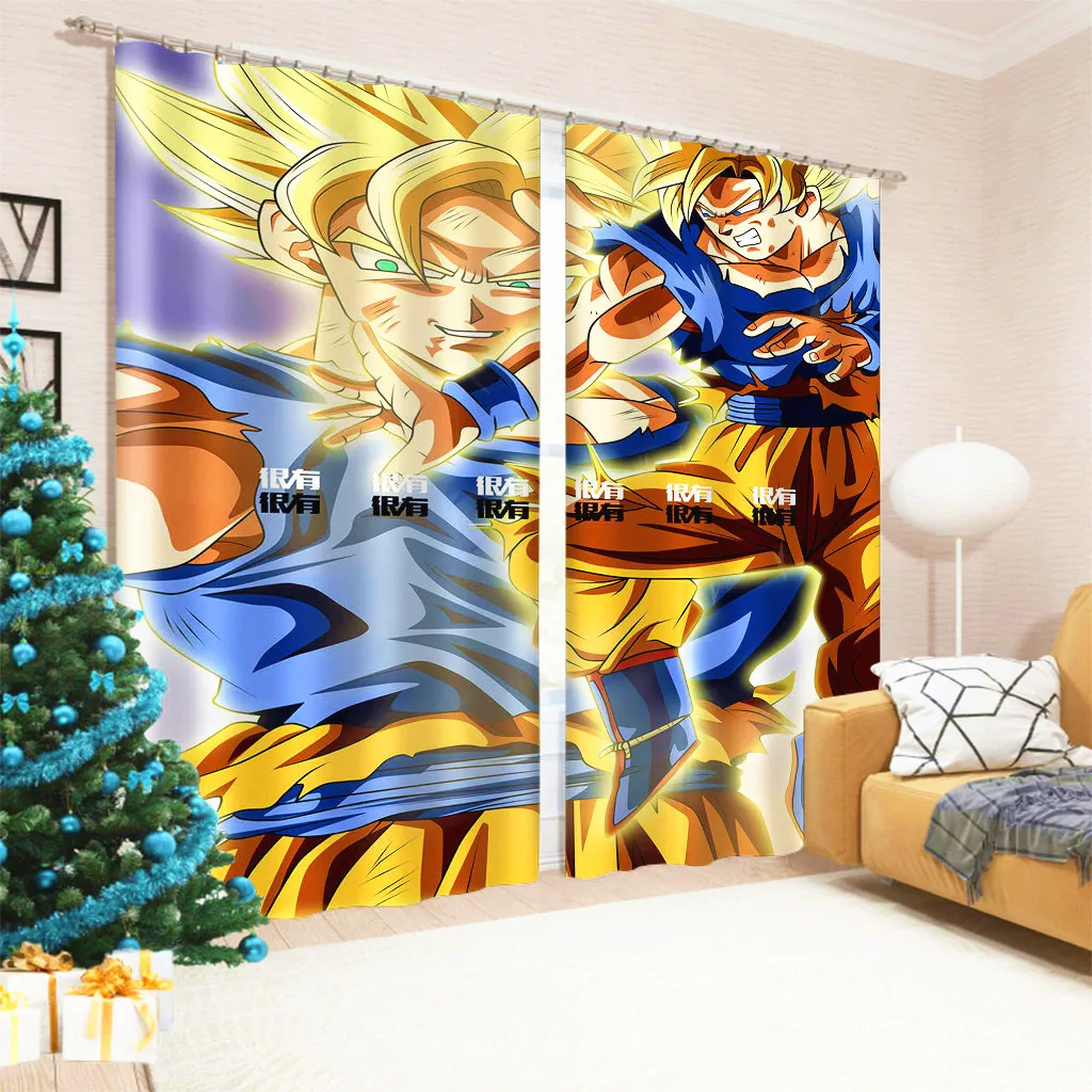 Anime Dragon Ball Z 2 Panels/Set Window Curtains Block out Fabric