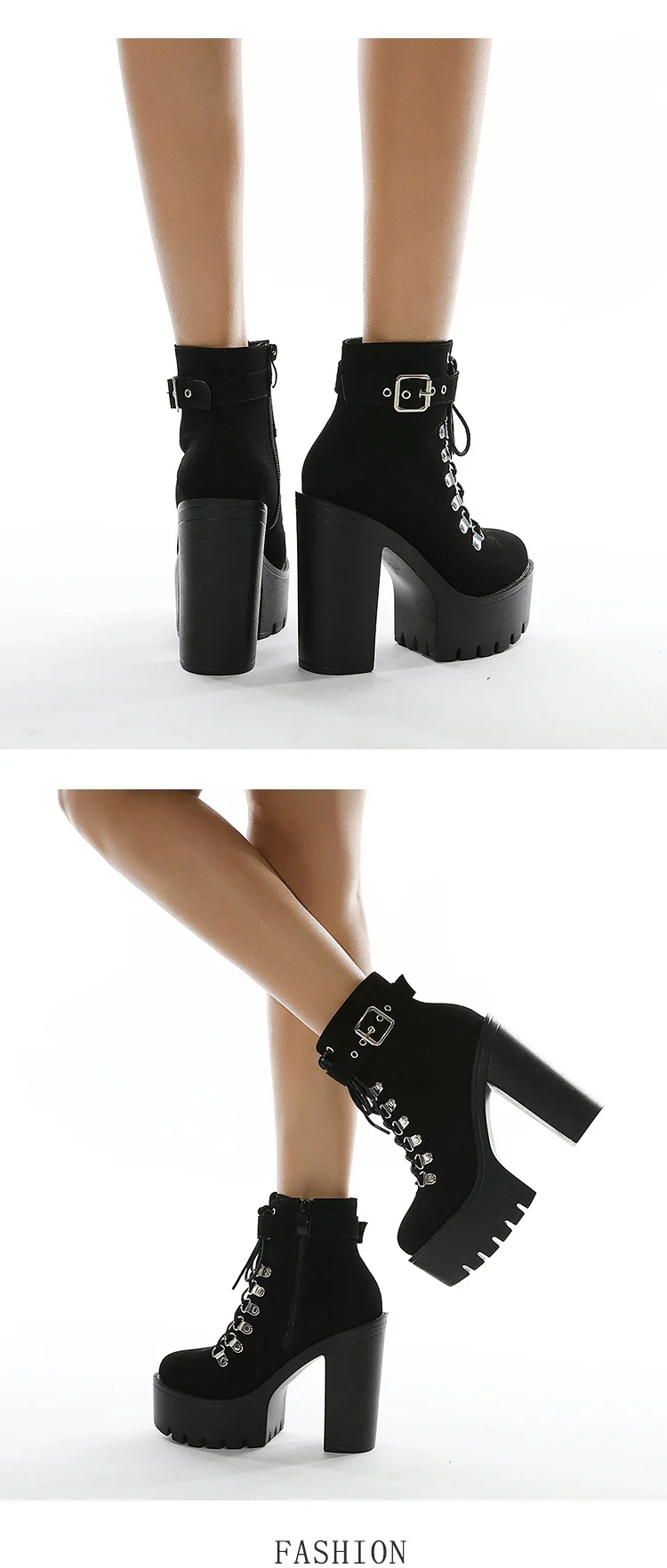 [OPEN YY] ROUND SQUARE PLATFORM BOOTS ★ハンソヒ着用 OPEN YY
