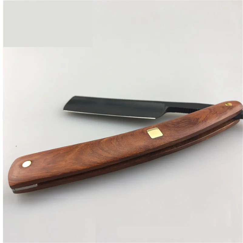 Red Sour Skill Wooden Handle Razor Hairdressing Knife Retro Razor Hair Knife Repair Face Knife G1106