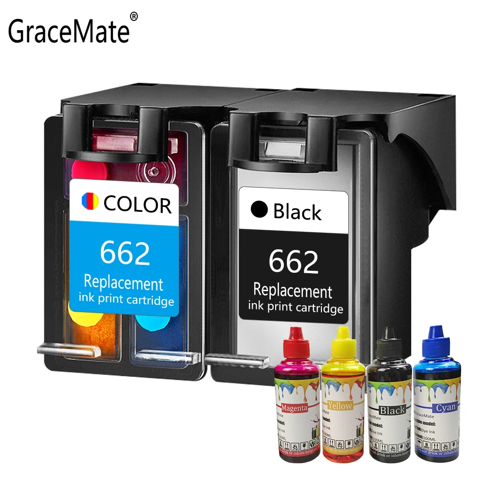 

GraceMate 662 Ink Cartridge Compatible for HP 662 for Deskjet 1015 1515 2515 2545 2645 3515 3545 4510 4515 4516 Printer