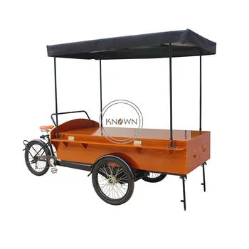 

KN-T04B mobile food cart bike for coffee shop food tricycle electric and pedal bike model for choice