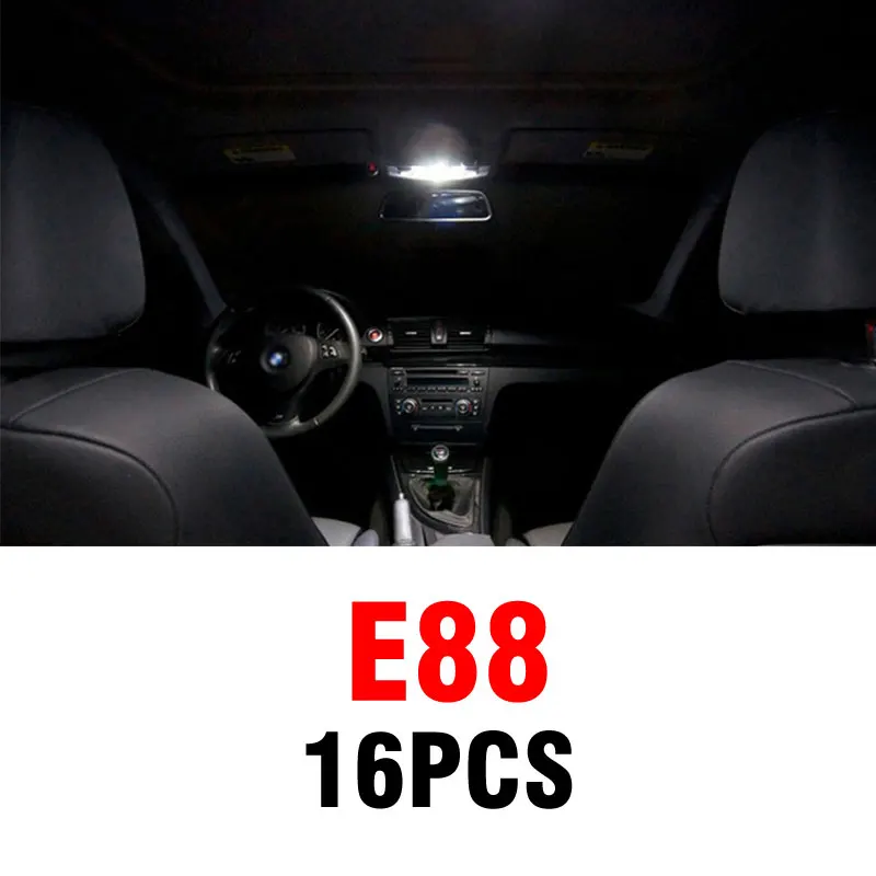15 шт. белый Canbus безошибочный светодиодный светильник для внутренней купольной карты для BMW 1 серии E81 E87 E82 E88 F20 F21 2003 - Испускаемый цвет: 08-13 E88 (16PCS)