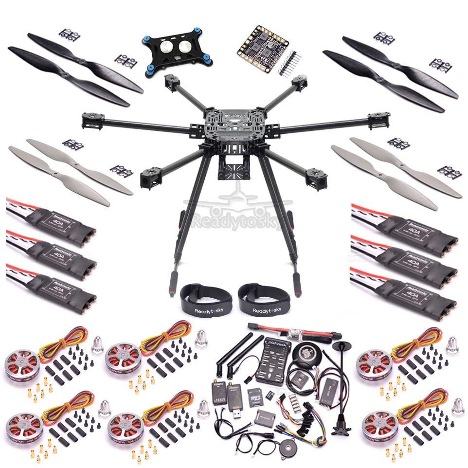 

ZD850 Full Carbon Fiber 850mm Hexa-Rotor Frame PIX Pixhawk 2.4.8 Flight Comtrol 5010 360KV Motor 40a Brushless OPTO ESC set