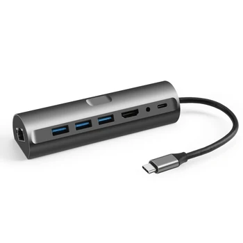 

USB C Hub Adapter,7-in-1 Type C Hub, with 4K USB C to HDMI, USB C Power Delivery, 3 USB 3.0 Ports, SD and microSD Card Readers