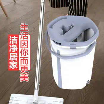 

Hand-free mop rotating automatic household wet and dry dual-use mop lazy artifact double drive mop bucket