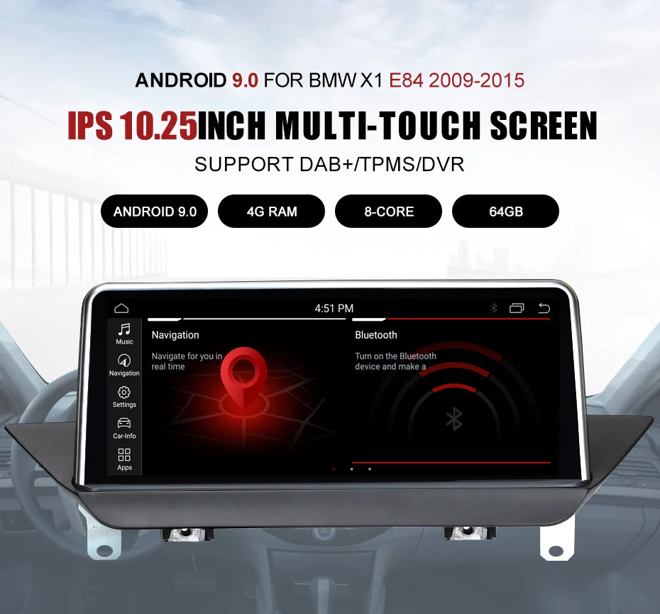 Flash Deal KANOR 10.25inch ID7 4G+64G Android 9.0 car multimedia player gps navigation for BMW X1 E84 2009-2015 1