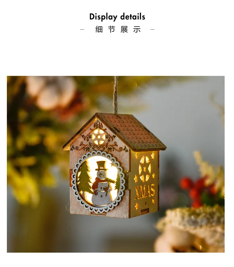 Скандинавские деревянные рождественские украшения для дома, настенные украшения для гостиной и окна, реквизит для фотосессии, подвеска на рождественскую елку