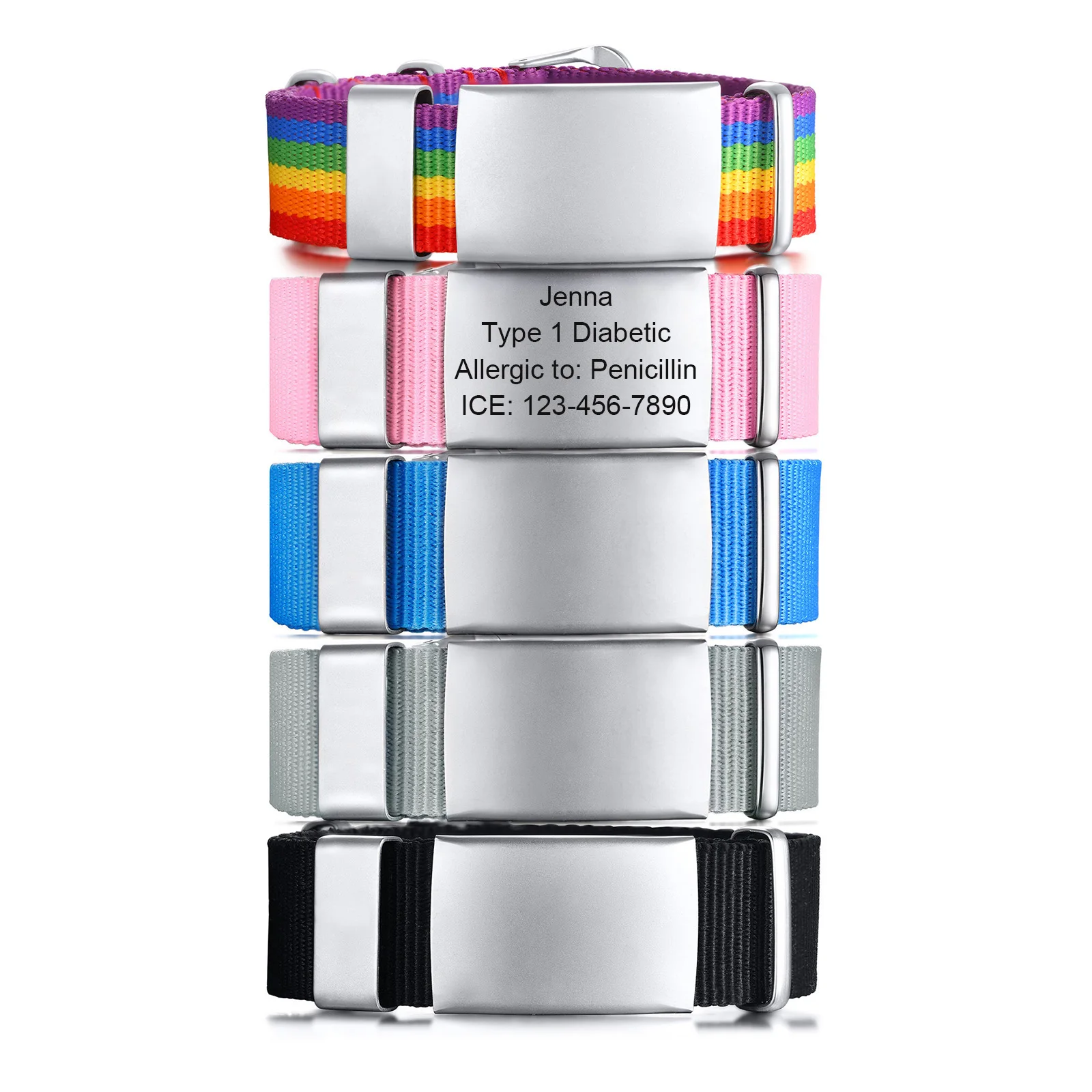 Emergency bracelet, Personalized Medical Alert Bracelet, Allergy Bracelet, Diabetic, Medical Id Bracelet Woman, Kids Medical ID