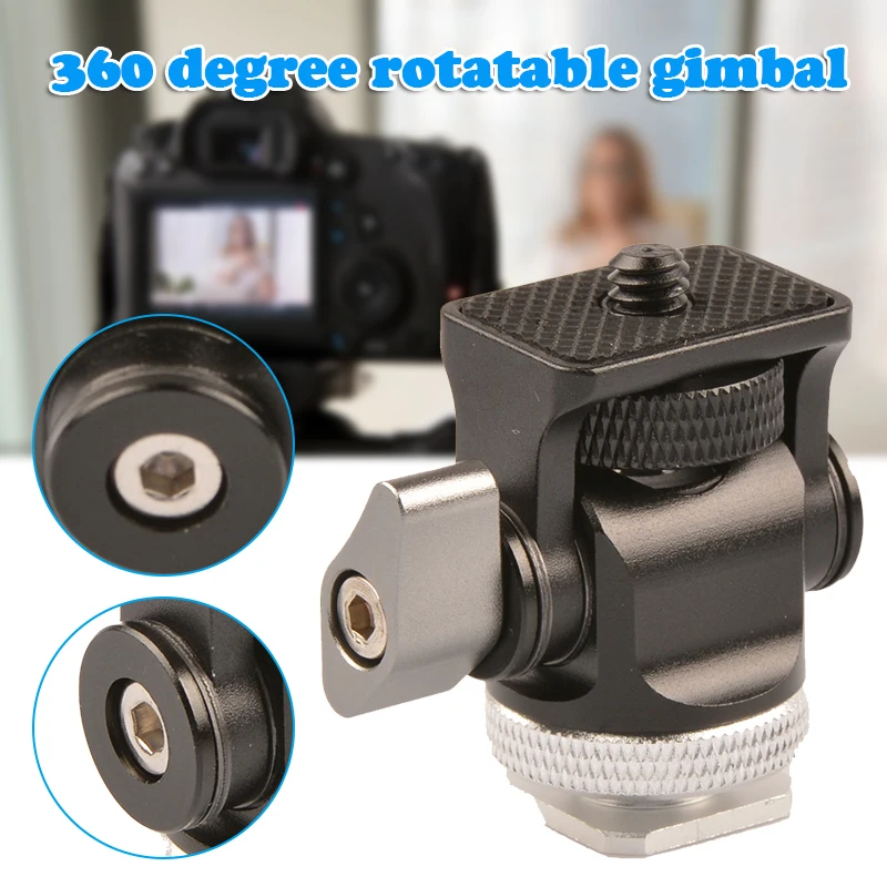 

Hot Shoe Mount Monitor Mic Holder 360Â° Rotatable 1 / 4in Screw Camera Holder Stand Bracket VH99