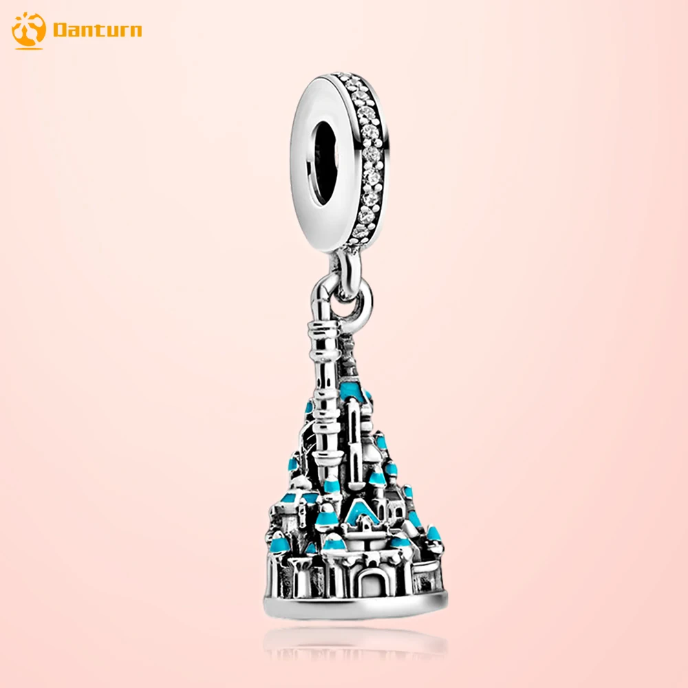 

Danturn 925 Sterling Silver Beads Hong Kong Land Castle Dangle Charm fit Original European Bracelets Women Jewelry Making Gift