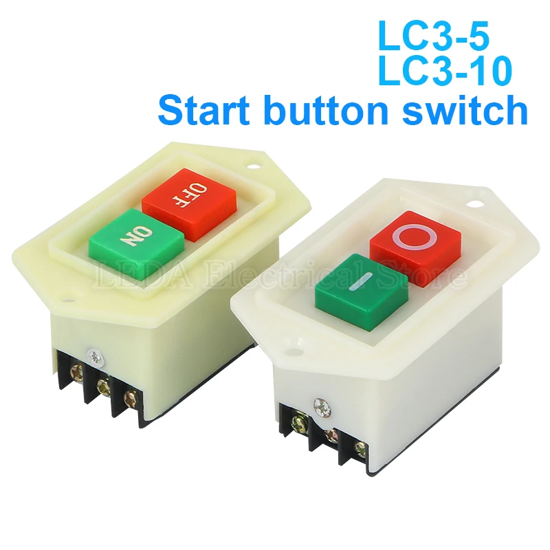 1pcs Lc35 Lc310 10a/380v Start Stop Push Button Switch Onoff 2