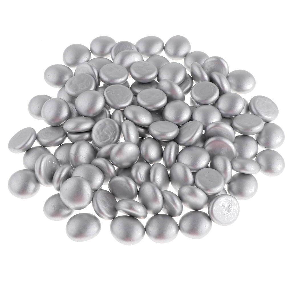 100Pcs Beautiful Table Scatters Marbles Balls Flat Bottom Fish Tank Pebbles Glass Crystal Stones Home DIY Crafts Supplies