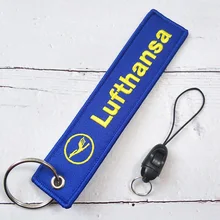 

Blue Embroidery Lufthansa Key Chain Phone Strap for Bracelet Strap Lanyard for Key ID Card Gym Phone Case Strap for Aviator