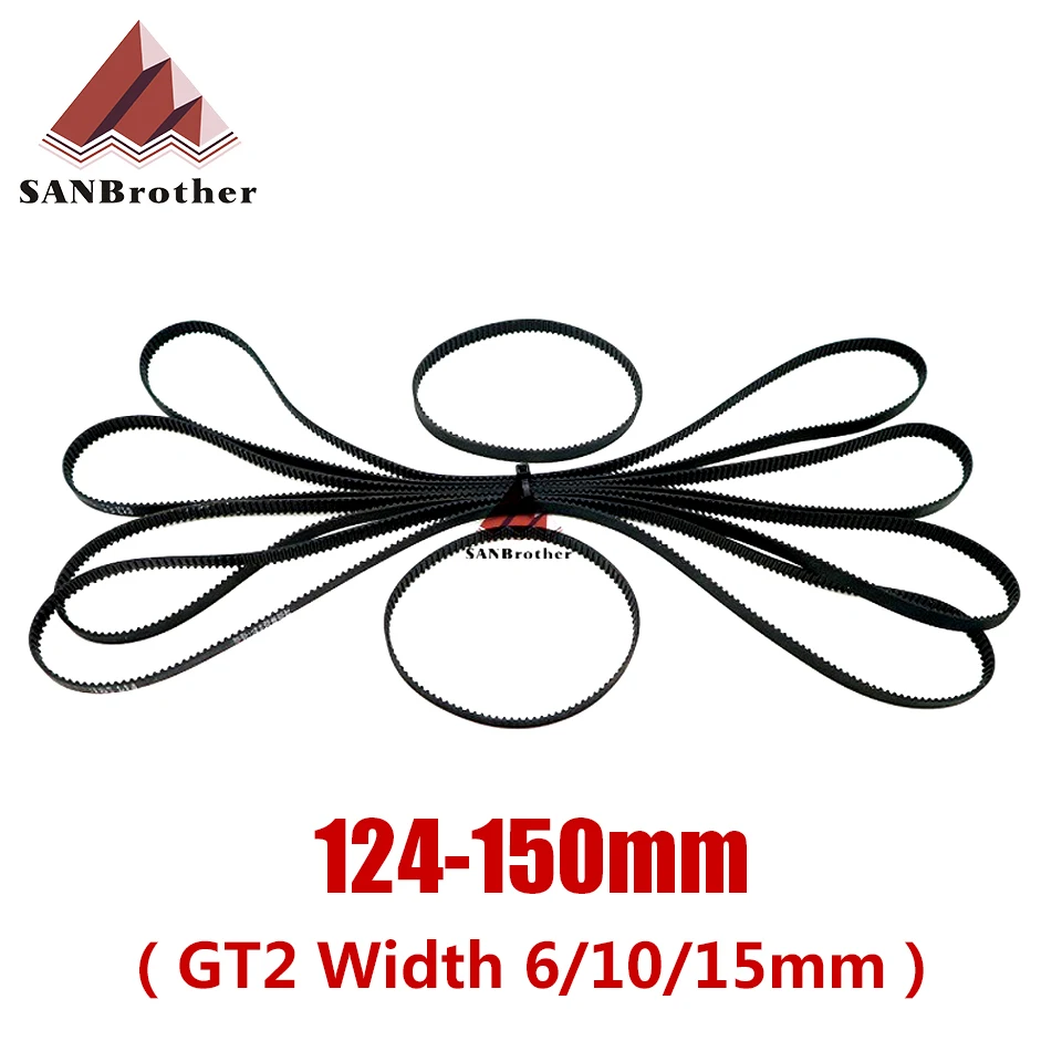 

3D Printer Parts GT2 Closed Loop Timing Belt Rubber 2GT 6mm124 126 128 130 132 134 136 138 140 142 144 146 148 150mm Synchronous