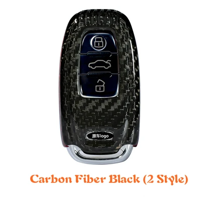 Carbon Fiber Black 2 Т-углеродное стекло, углеродное волокно, автомобильный чехол для ключей, сумка для AUDI A4 A5 A6 B6 B7 B8 A7 A8 Q5 Q7 R8 TT S5 S6, автомобильные чехлы, автозапчасти - Название цвета: Carbon Fiber Black 2