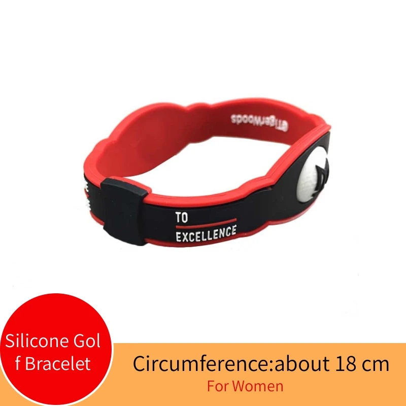 18cm 18-20 см, силиконовый браслет для гольфа, черный, красный, T Woods Energy Radiation, Защитный Браслет, Напульсник для гольфа, Аксессуары для тренировок в гольф - Цвет: 18cm