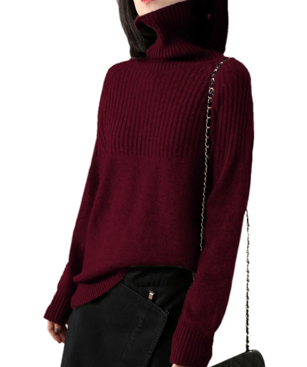 Портной овечья шерсть, кашемир свитер женский с длинными рукавами утепленный пуловер Свободный оверсайз водолазка свитер женский теплый шерстяные топы