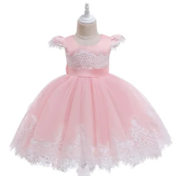

toddler christmas dress Girl Lace Embroidery Dresses For Girls Elegant Wedding Princess Party Evening fashion baby girl clothes