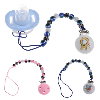 

Blue Eye Baby Kids Pacifier Chain Clip Holders Dummy Soother Nipple Leash Strap