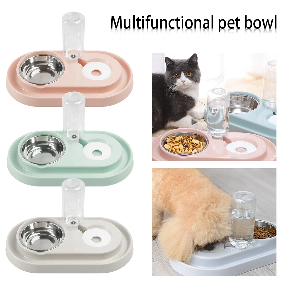 

Oval Anti-Ant Pet Double Bowl Cat Bowl Dog Water Dispenser Bowl Cat Food Dish Pet Bowl Supplies Automatic Water Dispenser