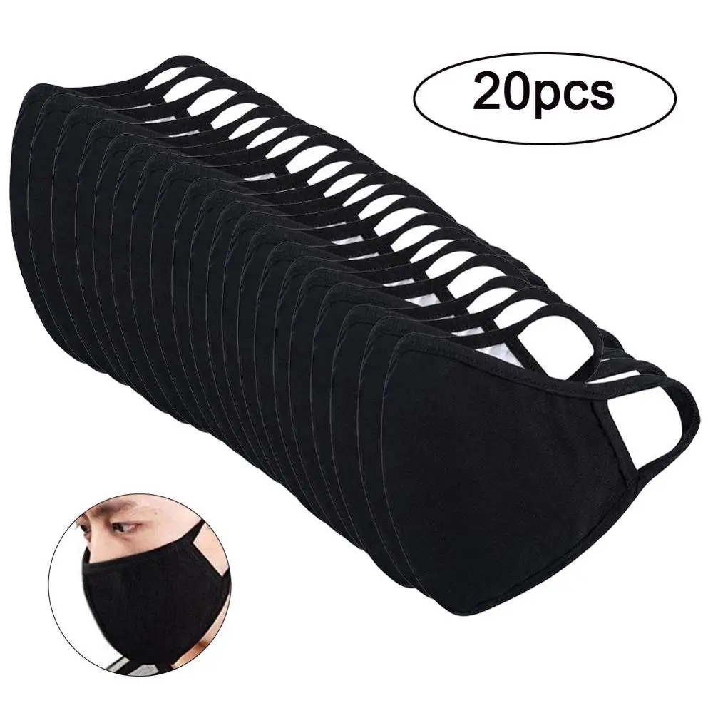 US 1/2/3/4/10/20 pcs Cloth Reusable Masks with PM2.5 Replaceable Activated Carbon Filters
