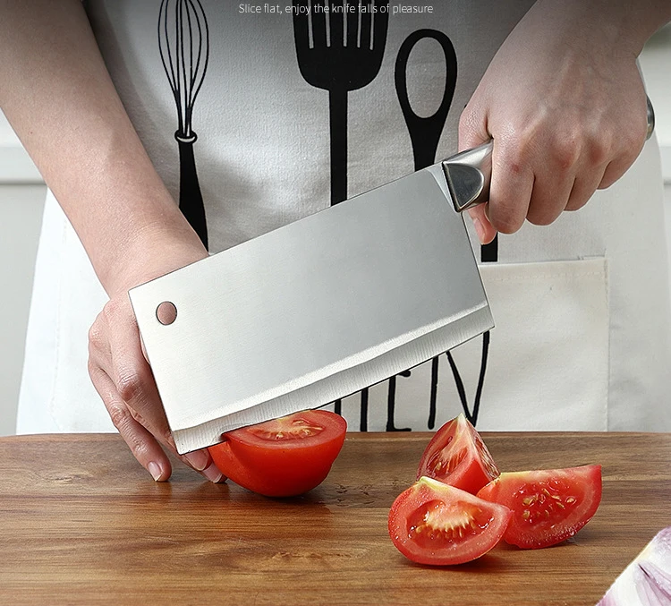 Shuoji нержавеющая сталь китайский Кливер разделочный кухонный нож шеф-Повар мясник ножи рыба мясо овощи столовые приборы инструменты для приготовления пищи