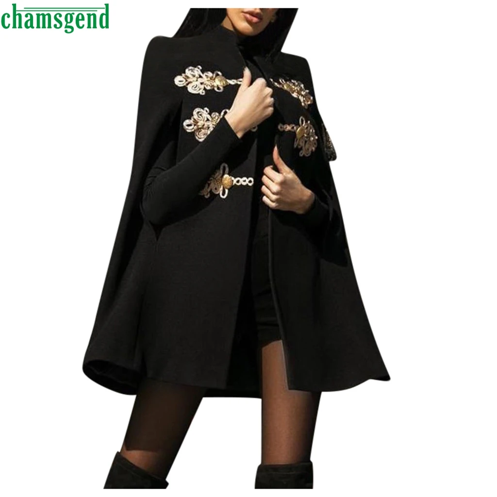 Готический плащ Женская винтажная уличная одежда с вышивкой пальто длинным