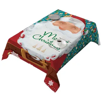 

Christmas Table Cloth Dinner Party New Year Printed Rectangle PVC Tablecloth Christmas Table Cover Decorations