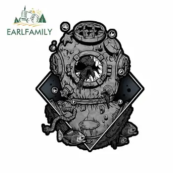 

EARLFAMILY 13cm x 10.6cm For Diver Helmet Graffiti Car Sticker Windows Decal Anime Graphics Fashion Vinyl Material Decoration
