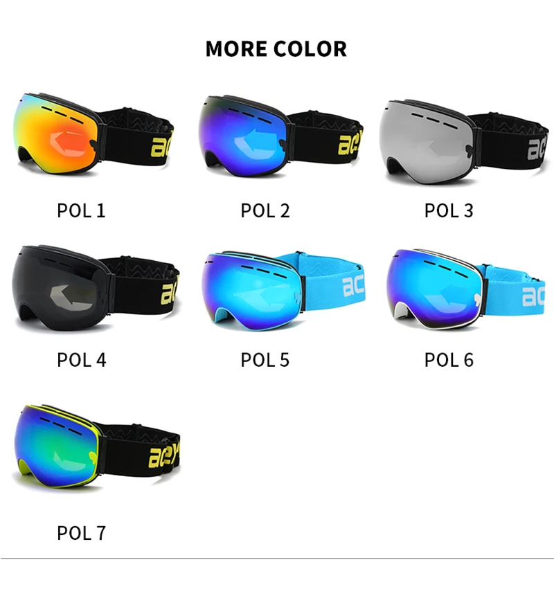 ACEXPNM брендовые лыжные очки для мужчин и женщин, очки для сноуборда, очки для катания на лыжах с защитой от уф400 лучей, лыжные очки, противотуманные лыжные маски