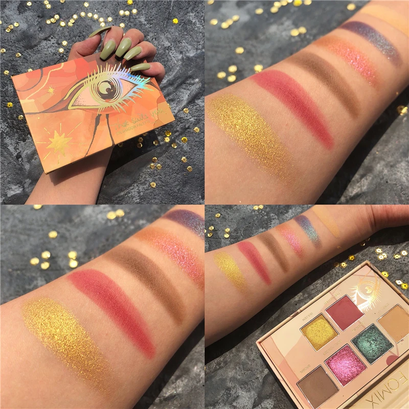 

6 Colors Shimmer Matte Eyeshadow Pallete Glitter Metallic EyeShadow Palette Makeup Creamy Pigmented Palette Waterproof Cosmetic