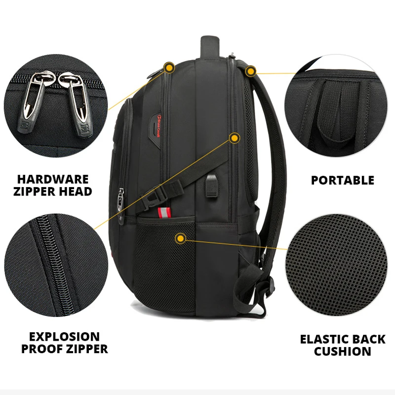 Backpack men's backpack 2021 new travel computer bag USB rechargeable backpack waterproof and durable mountaineering bag 6