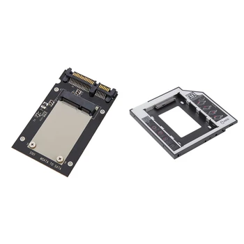 

1 Pcs Board Msata Ssd To 2.5 Inch Sata Drive Adapter Msata Adaptor & 1 Pcs Sata 2Nd Hdd Ssd Hard Drive Caddy 9.5Mm