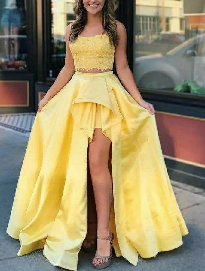 

Long Two Pieces Lace Prom Dresses with Pockets A-Line Zipper Back Custom Off Shoulder Formal Party Dresses Robe Soiree Femme