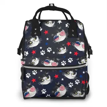 

Hipster Cat Baby Nappy Changing Diaper Mummy Bag Maternity Backpack Bags Stroller Baby Care Waterproof Backpack