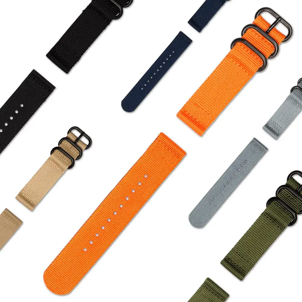INFANTRY 20 mm/ 22 mm Watch Strap Durable Nato Nylon Band Black Stainless Steel Buckles Fabric Canvas Watches Accessories | Наручные часы