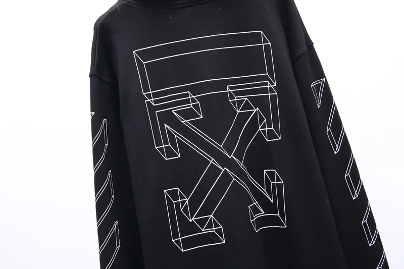 OFF-WHITE OW Высококачественный Свободный свитшот на молнии с капюшоном пальто махровая ткань толстовка