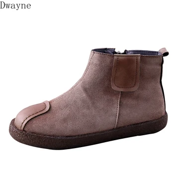 

Mori Girl Literary Short Boots Retro Martin Boots Handmade Soft Bottom Comfort Flat Ankle Boots College Wind Casual Womens Boots