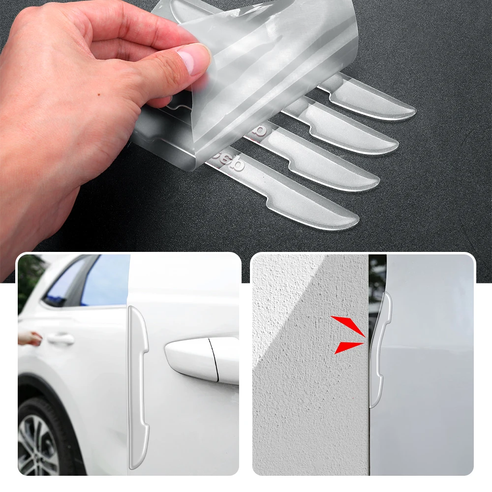 4pcs Transparent Car Bumper Anti-collision Strips Door Protector Stickers For Renault Dacia Duster Clio 4 Megane 2 3 Captur etc |