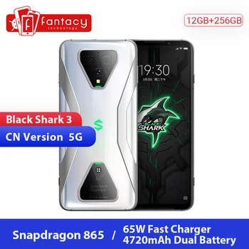 

Original Xiaomi Black Shark 3 5G Snapdragon 865 12GB 256GB Game Phone Octa Core 6.67'' AMOLED 64MP Triple Cameras 65W 4720mAh